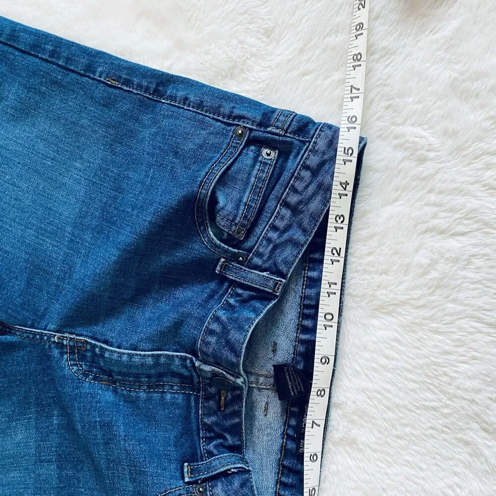 Calvin Klein Jeans Women's Bermuda Shorts Dark Wash Denim Cuffed Blue Size 10